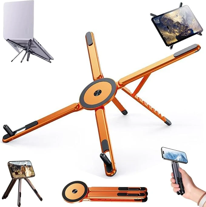 4-in-1 Multifunctional Magnetic Device Stand – Foldable Aluminum Alloy Stand
